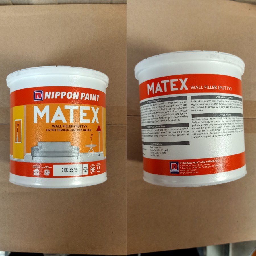 Plamir tembok matex isi 1kg dempul tembok wall putty