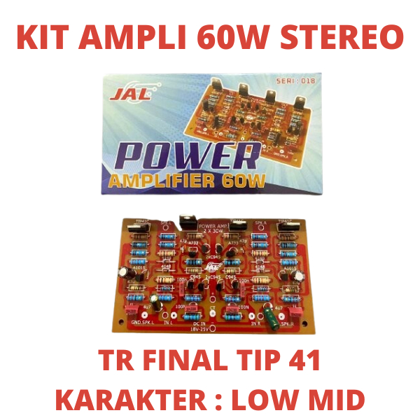 KIT POWER AMPLI STEREO 60WATT 60W STREO AMPLIFIER EMPLI EMPLIE EMPLIFER EMPLIFIER LOW MIDDLE MIDEL