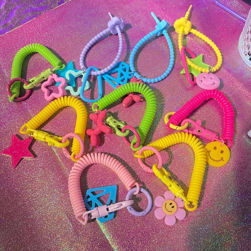 Colourfull Keychain Spiral Keychain Kpop Cute charms For bags