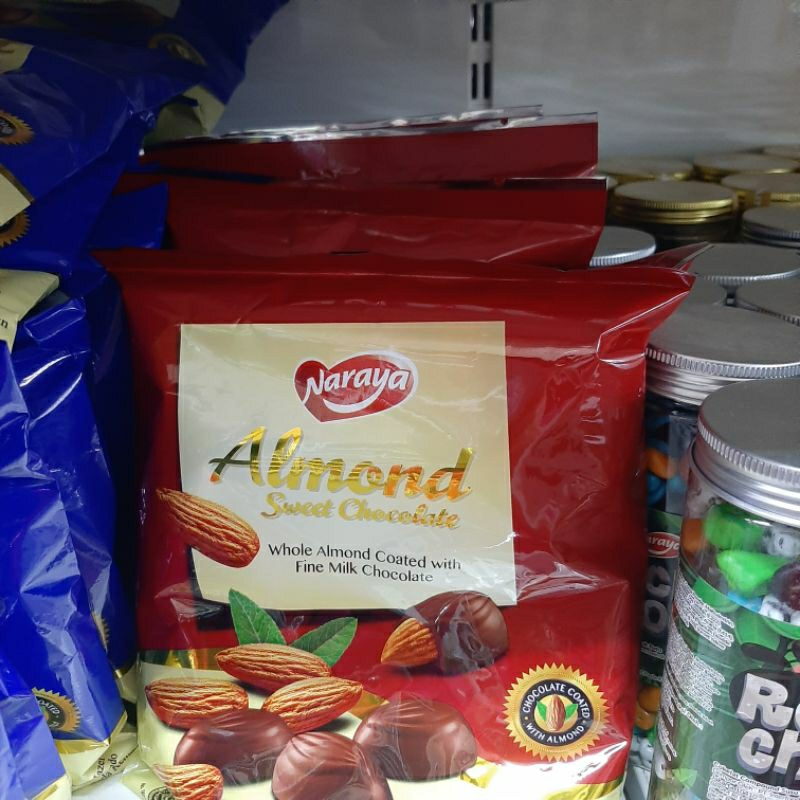 

Naraya almond utuh cokelat kemasan baru 200 gr