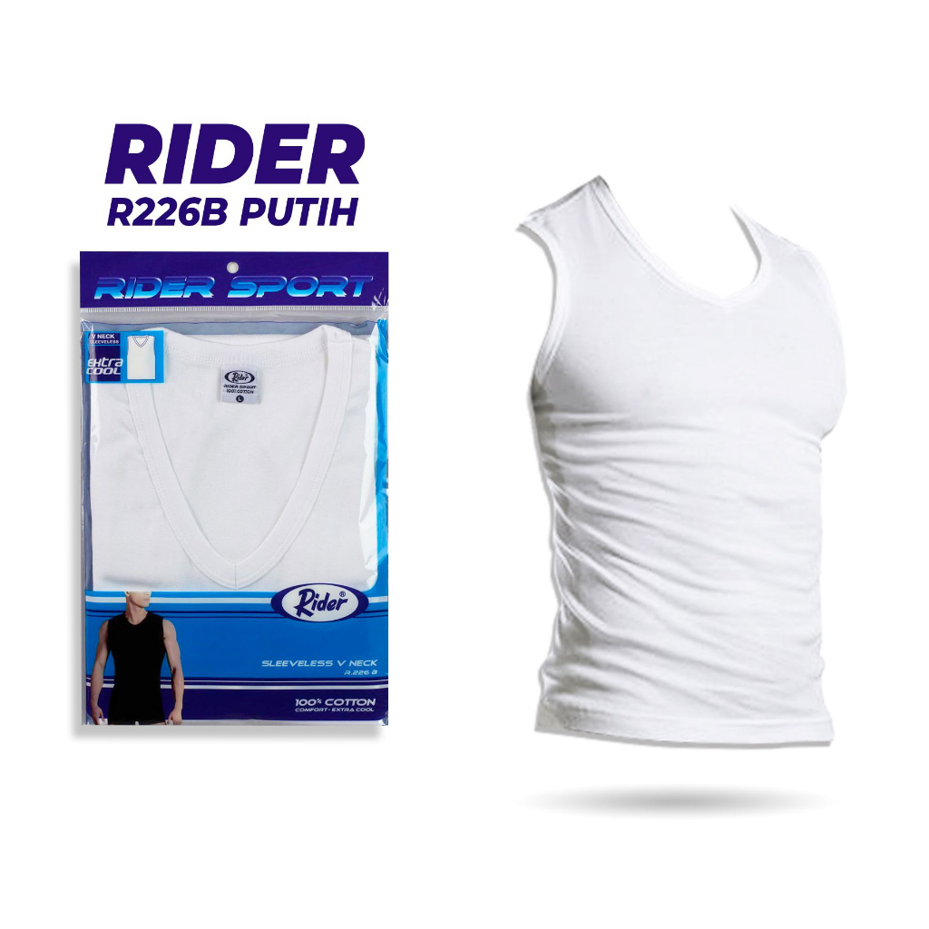 Rider Singlet Dalam Putih V neck 226b