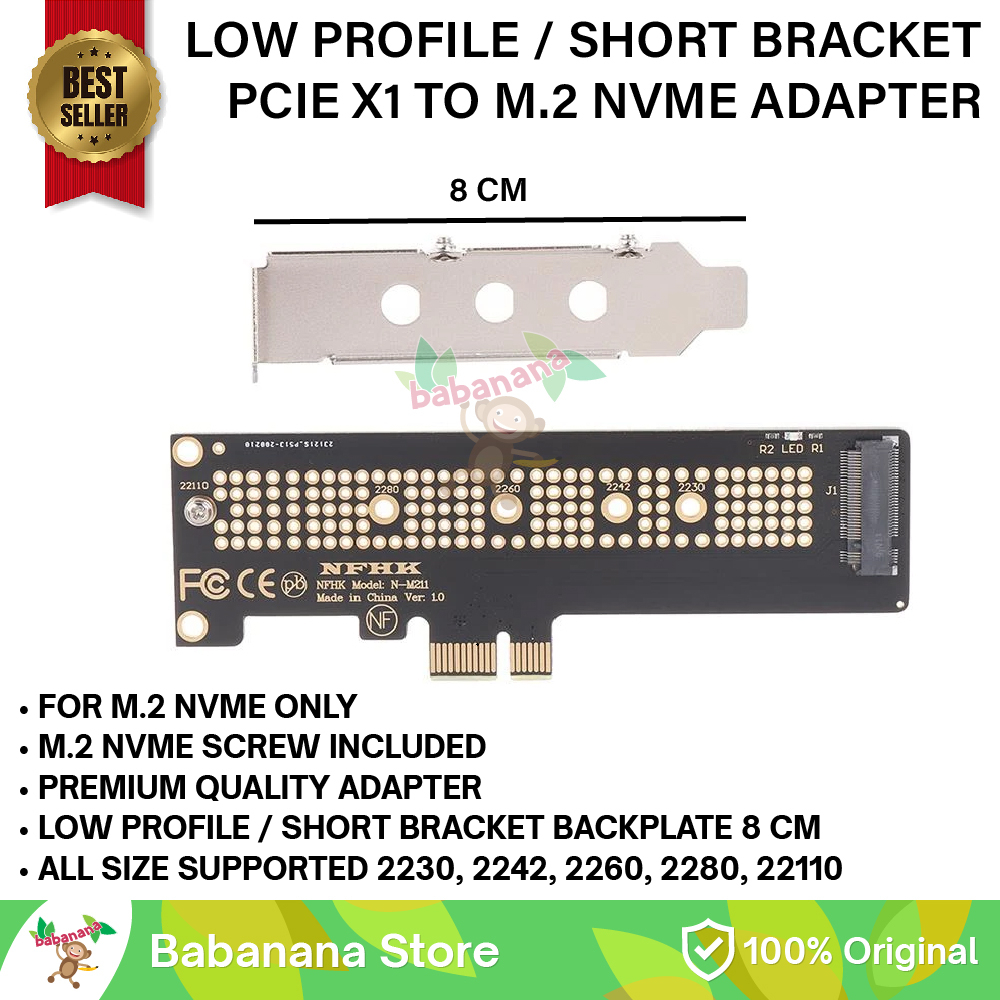 PCIE 1x to nvme adapter converter ssd pcie-e pci express x1 22110