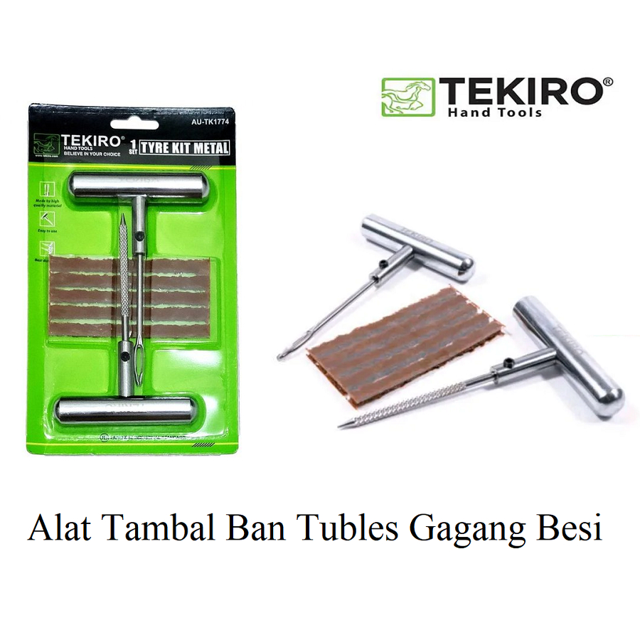 TEKIRO Alat Tambal Ban Tubles Tubeles Besi Tekiro + Isi Tyre Kit Metal