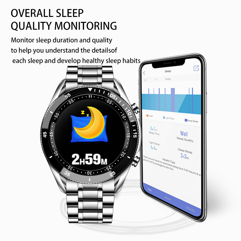 LIGE Jam Tangan Pintar Pria Smart Watch Sentuh Penuh Panggilan Bluetooth IP67 Tahan Air Olahraga Kebugaran Untuk Android IOS