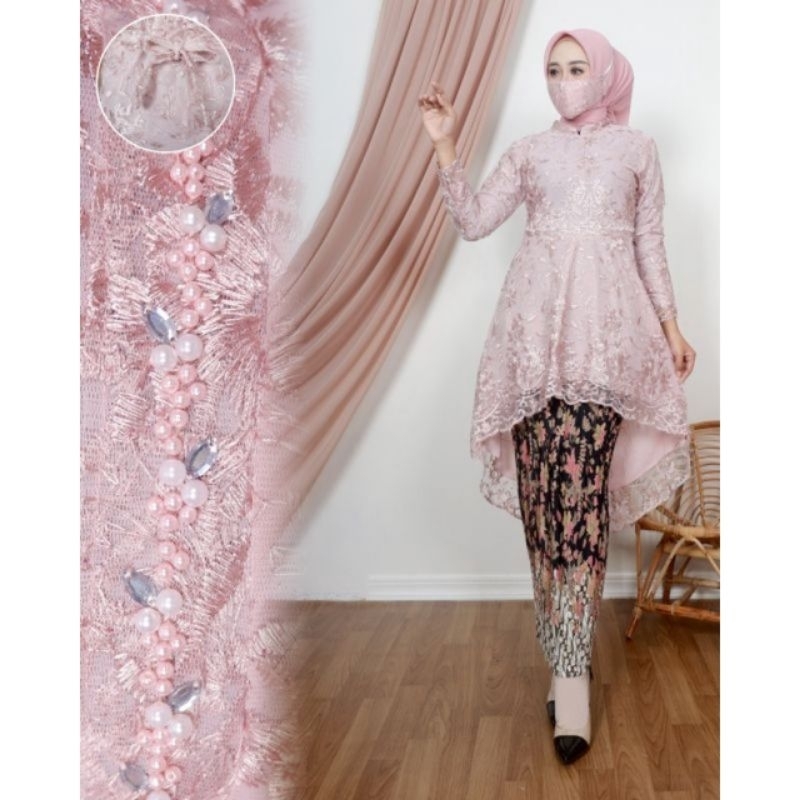 Melia Kebaya - Setelan Kebaya Tunik Lesty Kejora / Kebaya Tunik Tulle Payet / Kebaya tunik Busui / Kebaya Kondangan