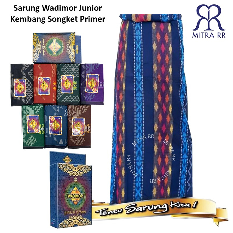 Sarung Wadimor Junior Primer Kembang Songket | Sarung Tenun Satuan / Grosir Sarung Anak | Sarung Tenun Original