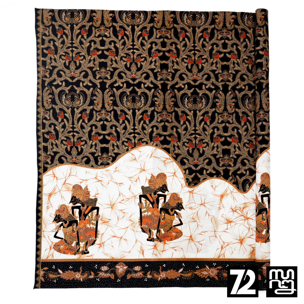 KAIN BATIK PREMIUM Bahan Katun Motif Wayang Warna Putih 721460 Cap 72 Jarik Jarit Samping Kebat Panjang Batik Katun Modern Premium Bahan Seragam Batik Pernikahan Kantor Keluarga Murah Kamen Jadi Batik Bali Lembaran