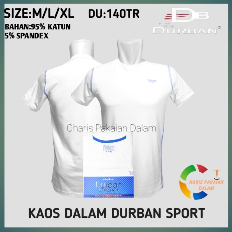Kaos Dalam Oblong Pria DURBAN Sport TR140 Putih Isi 1 Pcs