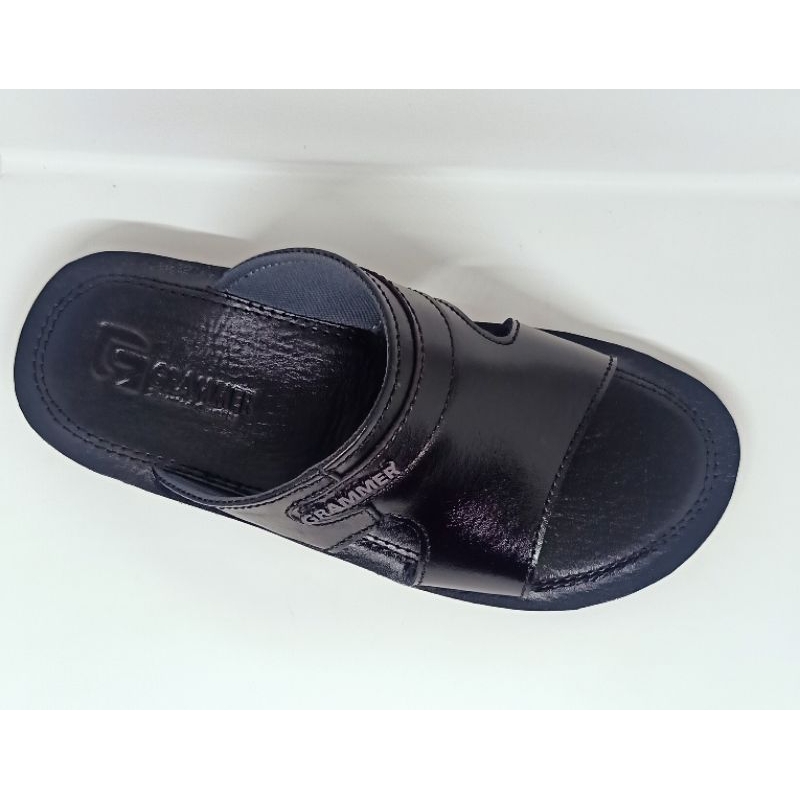 Sandal Slide Slipon Kokop Pria Full Kulit Asli SL03 Grammer