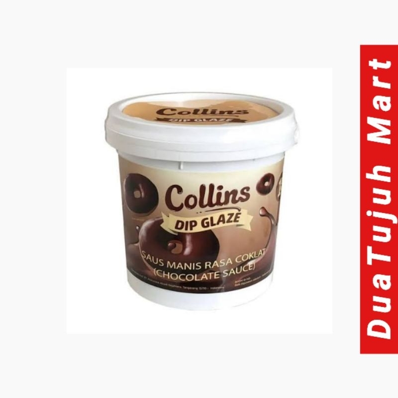 Collins Dip Glaze Coklat,Greentea,Strawberry, Tiramisu, Susu,Taro, Cappucino,Cheese,Choco Cruncy 1 Kg ( Free Packing Kardus)