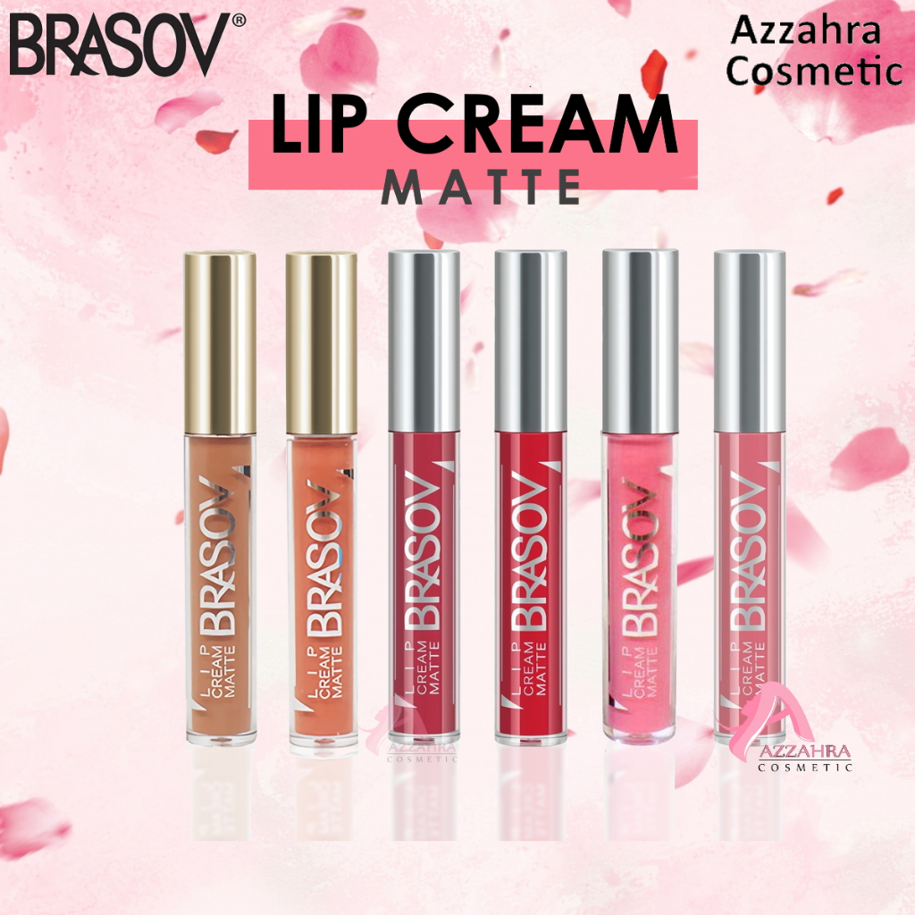 BRASOV Kosmetik / Makeup Lip Cream Matte 6 G No. 01 - 06 BPOM Fresh And Long Lasting Lip Cream XX-CT