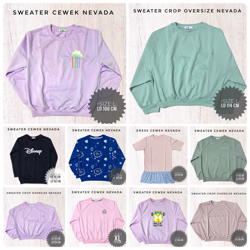 SWEATER CEWEK NEVADA / SWEATER WANITA NEVADA / SWEATER PEREMPUAN NEVADA / BAJU LENGAN PANJANG CEWEK 