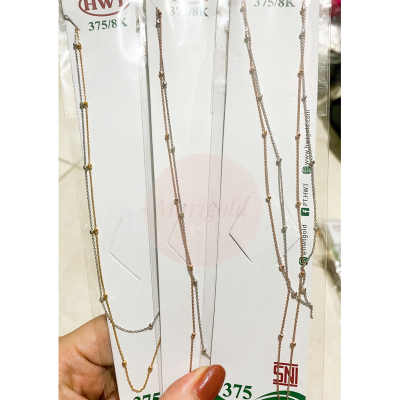 Kalung + Gelang emas jedar kombinasi 375