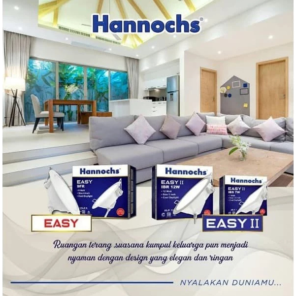 Lampu Hannochs Downlight Led 3w 5w 7w 9w 12w 15w 20w Easy II IBR Putih Original