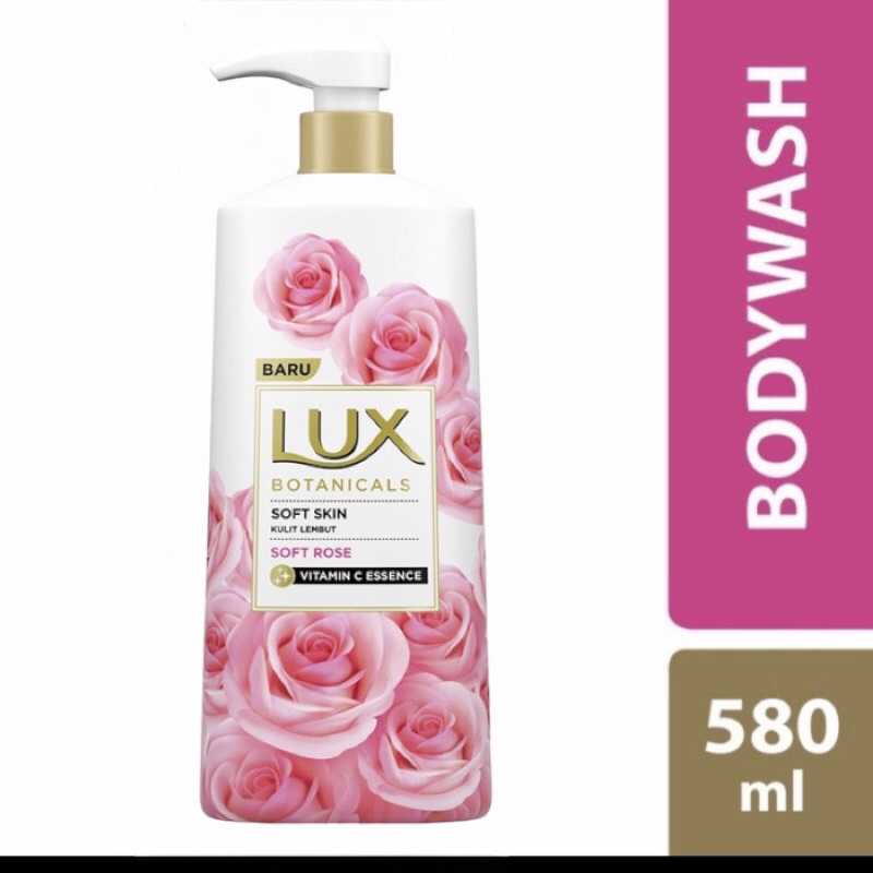 LUX Soft Rose Botanical Pump 580ml -  Sabun Cair Botol Besar