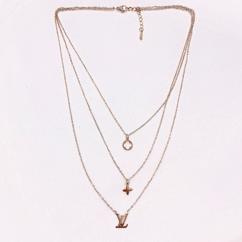 Kalung Titanium asli Motif eLv Branded band Premium Quality Anti karat anti alergi Stainless steel 882