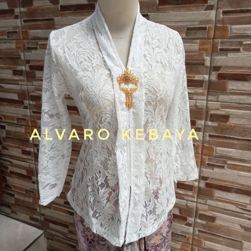 atasan kebaya kartini brokat halus strait melar lengan panjang brukat modern baju tradisional jawa