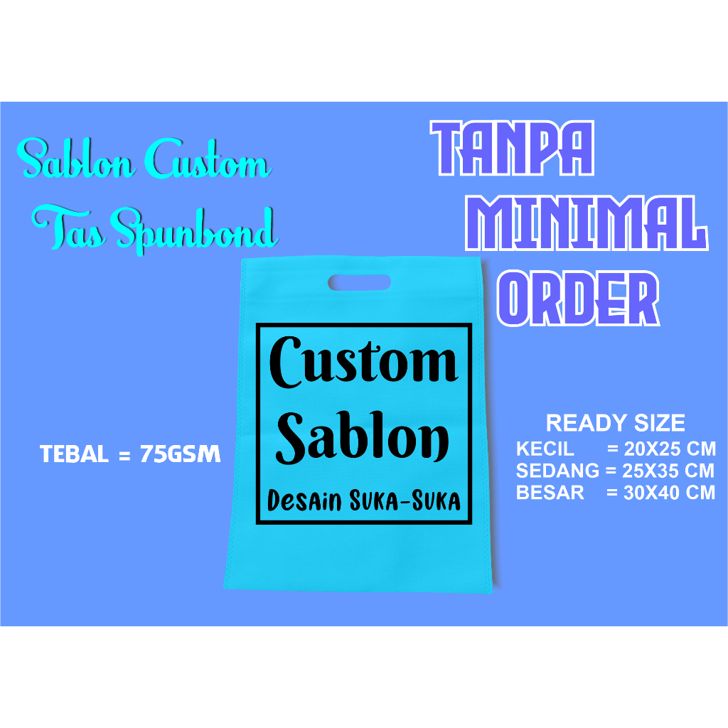 Goodie Bag Tas Spunbond Oval Sablon Custom