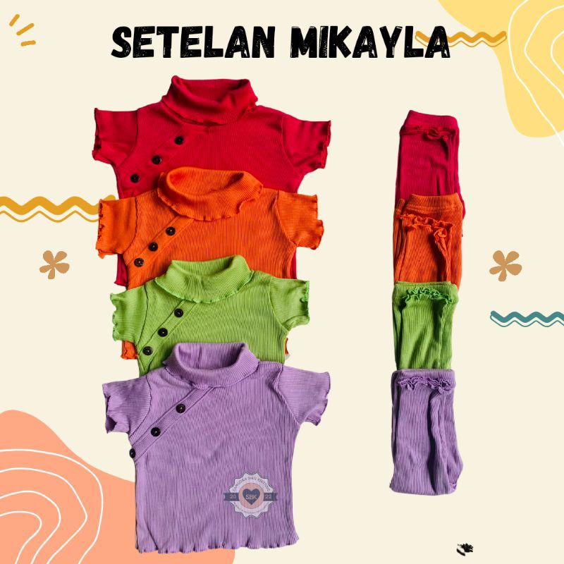 Baju Setelan Anak Perempuan Mikayla Ruffle Knit Tee Rib 1-5 Tahun