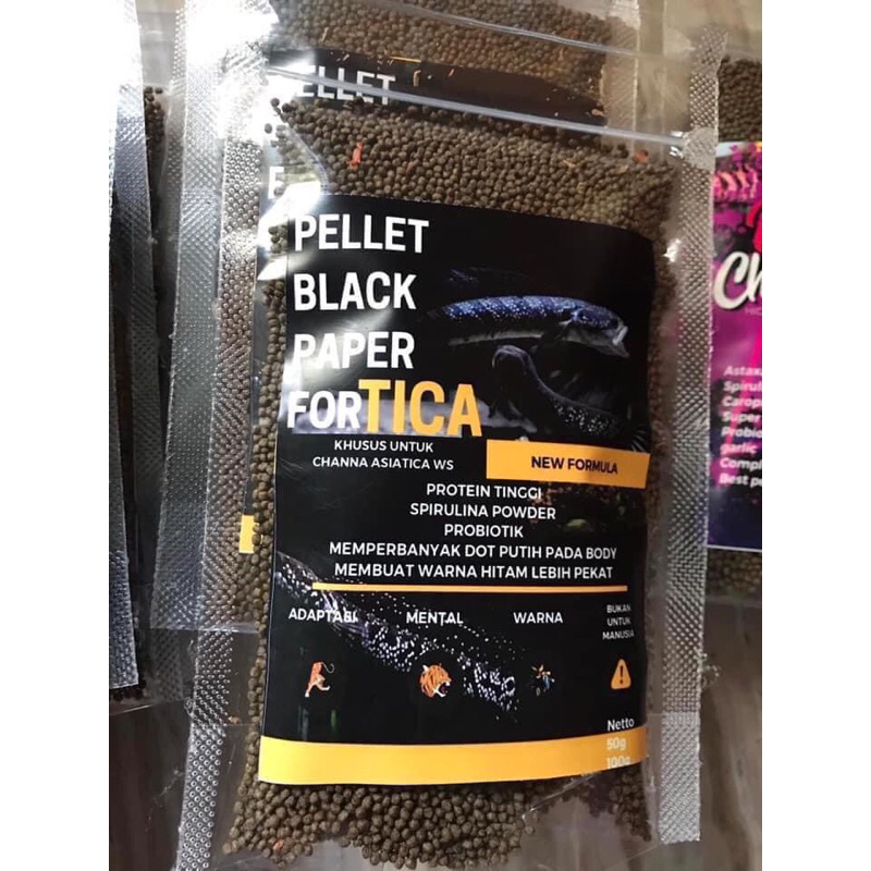 Pellet Channa Black For Tica Asiatica WS Pure Pelet Fukai Black Asiatika White Spot Pakan Chana Pele