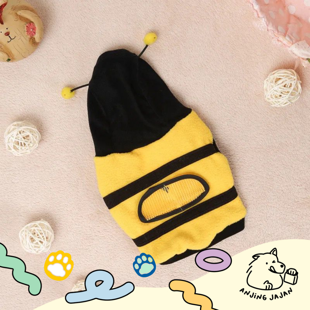 Baju Anjing Kucing Model Lebah | Hoodie Anjing Kucing Lebah | Pet Clothes | Baju Anjing Kucing Murah
