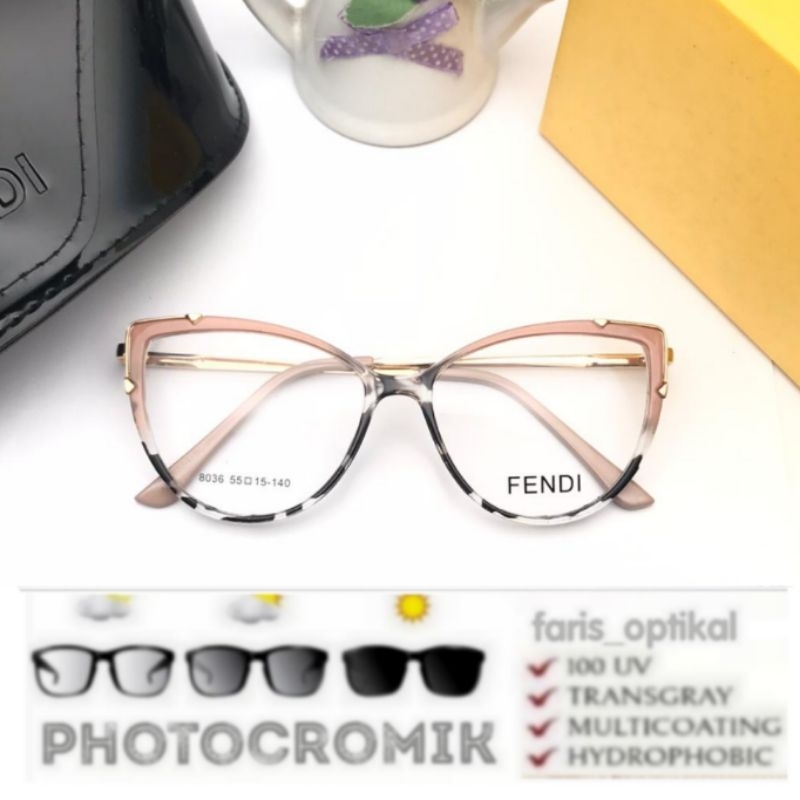 kacamata  PHOTOCROMIC minus antiradiasi (paket frame+lensa) 8036 kacamata