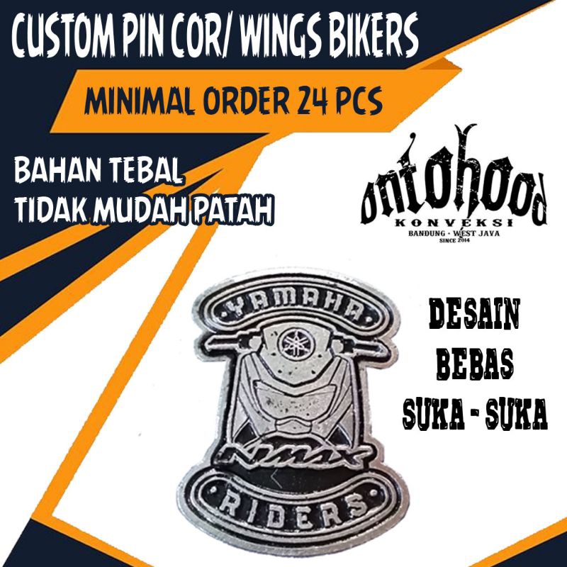 Custom pin enamel cor/ spin casting/ emblem/ wings bikers