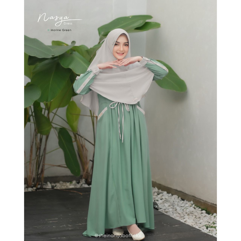 GAMIS SYARI SET KHIMAR NASYA DRESS BY SHEINA OFFICIAL / GAMIS MURAH PREMIUM MURAH