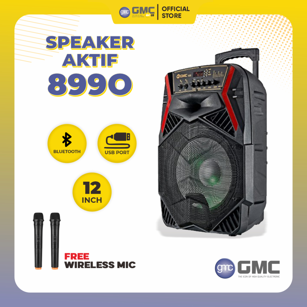 GMC SPEAKER 899O MULTIMEDIA BLUETOOTH + 2 MIC WIRELESS | TERMURAH + GRATIS ONGKOS KIRIM*