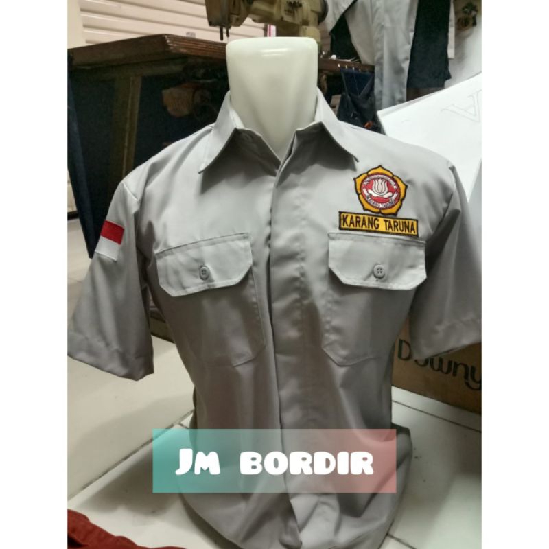 KEMEJA KARANG TARUNA BORDIR || SERAGAM KARANG TARUNA BORDIR || BAJU KARANG TARUNA BORDIR || BISA CUS
