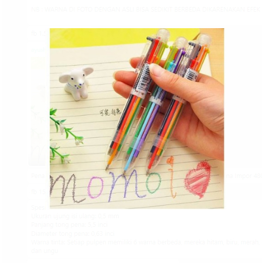 

BSS - Pena 6 Warna 6 in 1 Pena Sekolah Peralatan Kantor Peralatan Tulis Pena Impor 480