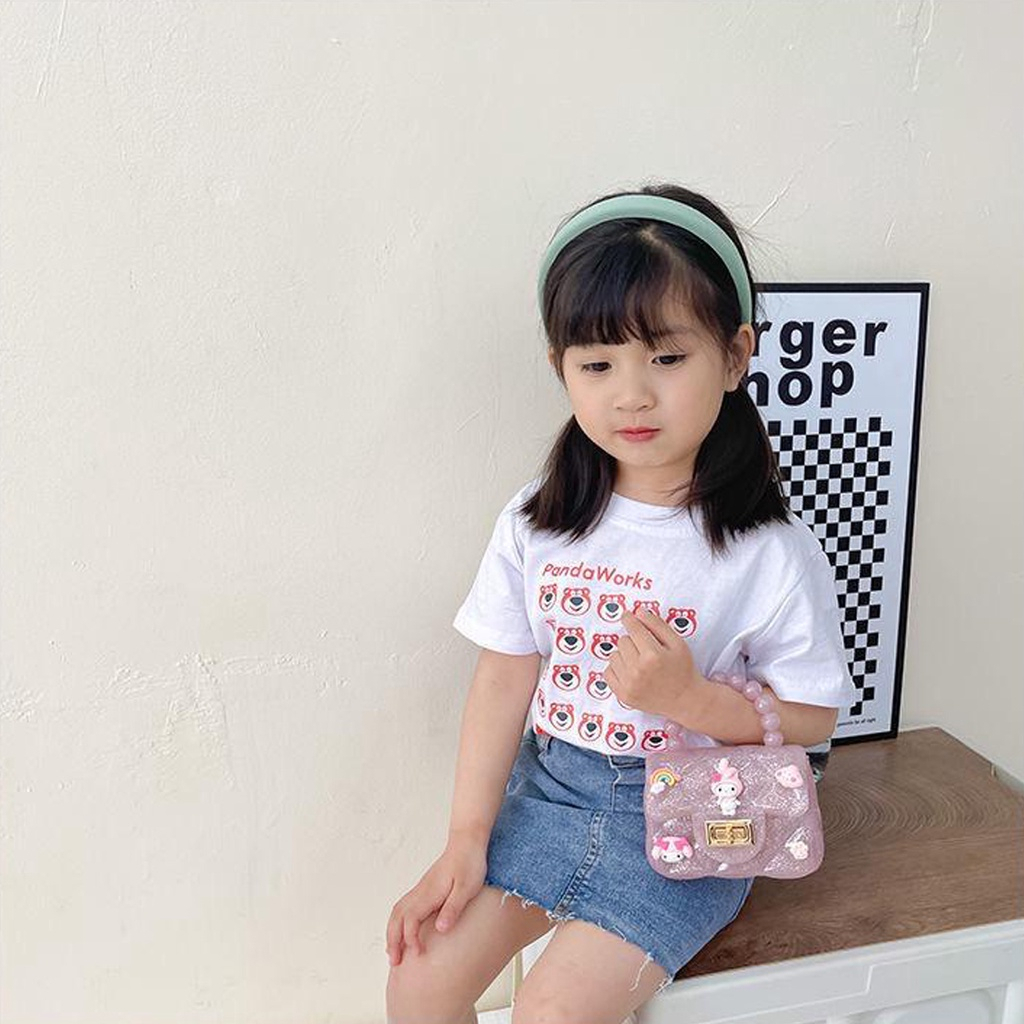 MONSOON - D5640 Slingbag Jelly Mutiara Gaya Korea / Tas Jelly Glossy Mini / Tas Selempang Jelly Karakter T5640