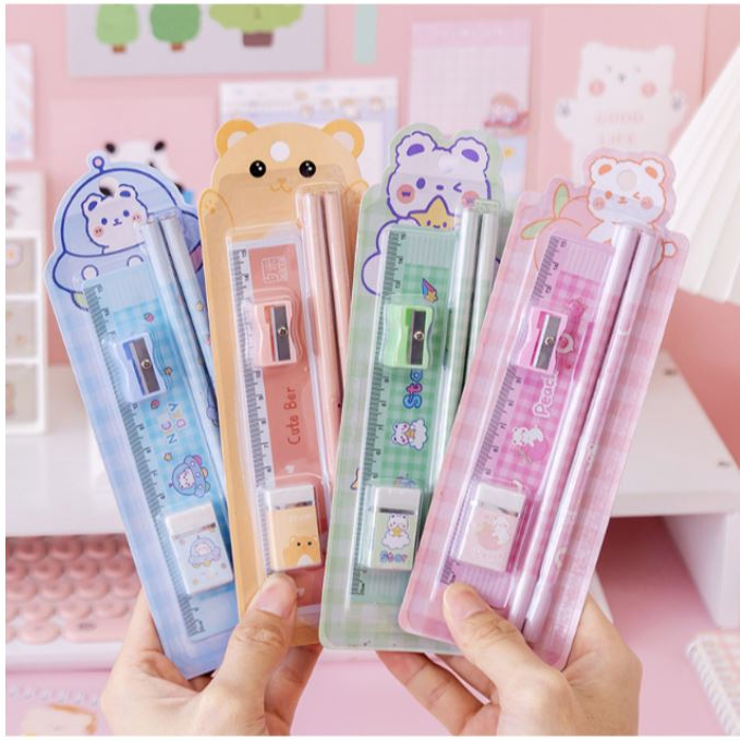 

Gift 1 Set Pensil Rautan Penggaris Penghapus