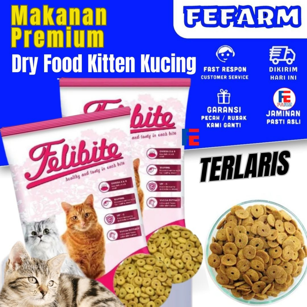 MAKANAN KUCING KERING DRY FOOD FELIBITE IKAN DONAT FEFARM