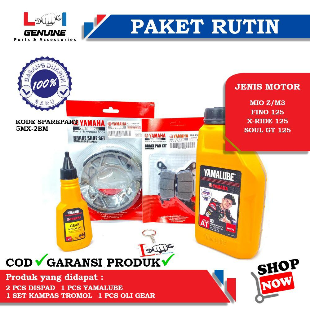 -LOI- PAKET SERVICE RUTIN OLI YAMALUBE MATIC &amp; KAMPAS REM MIO M3 ,MIO Z ,MIO SOUL 125 ,MIO GT 125 ,FINO FI 125