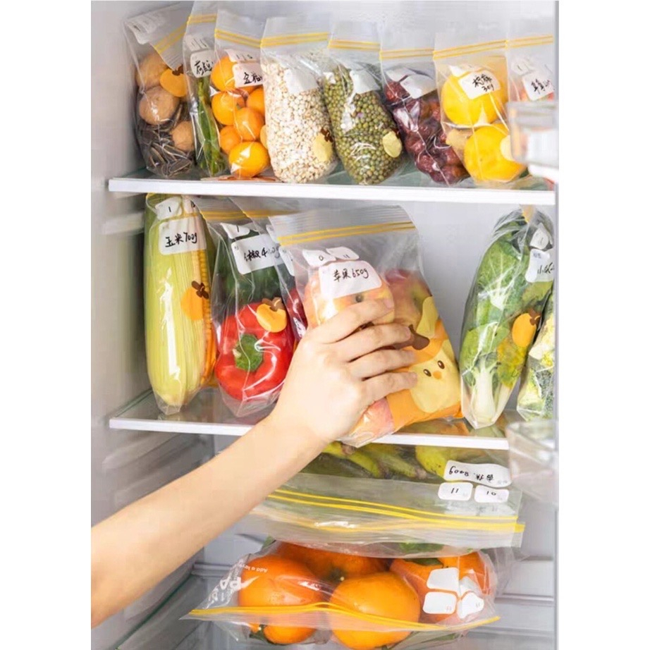 Kantong Plastik Kulkas Double Seal Ziplock Reusable Fresh Bag Penyimpan Makanan Sayuran Kantong Food Plastik Serbaguna
