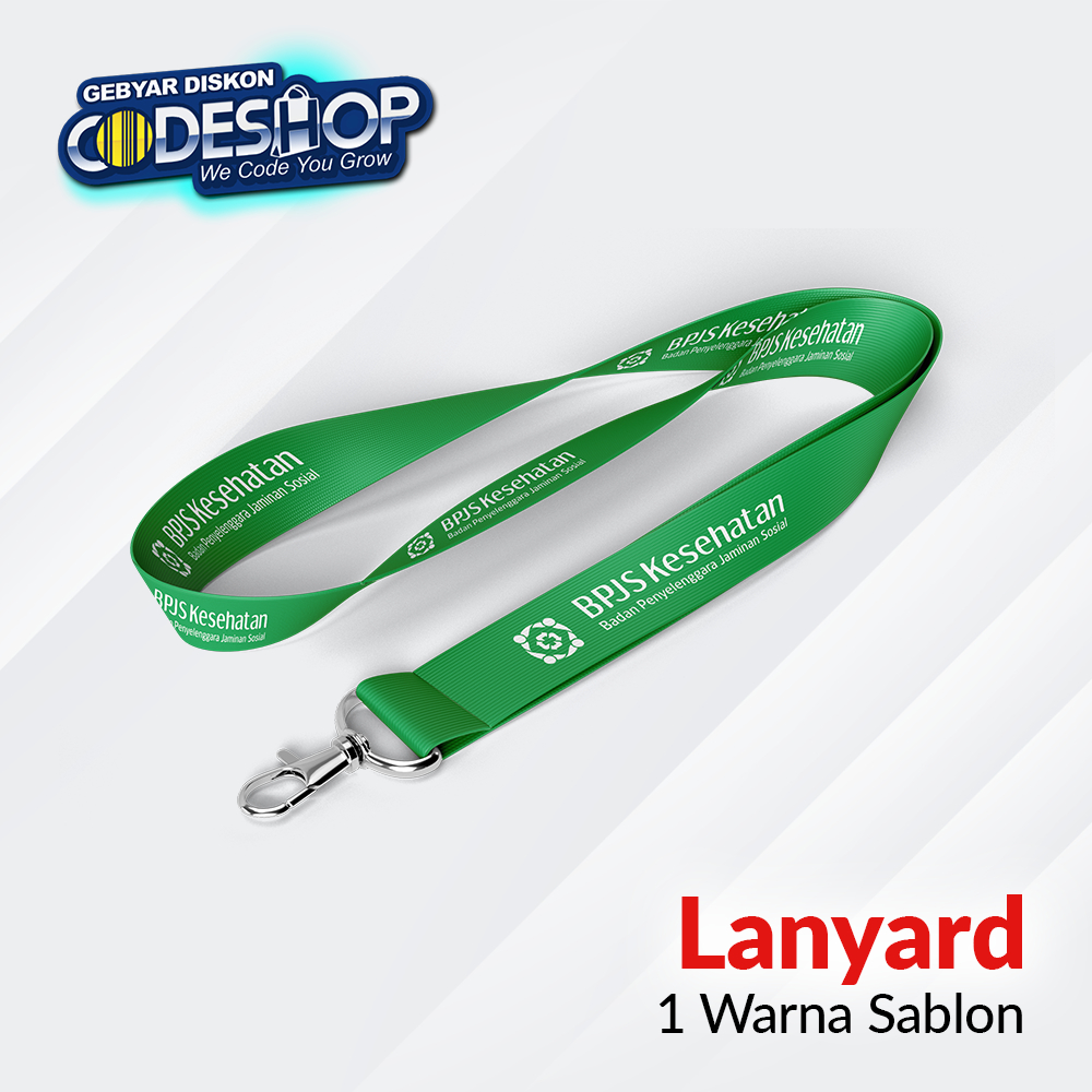 

Custom Tali Lanyard ID Card 90 x 2 cm Sablon 1 Warna 1 Sisi