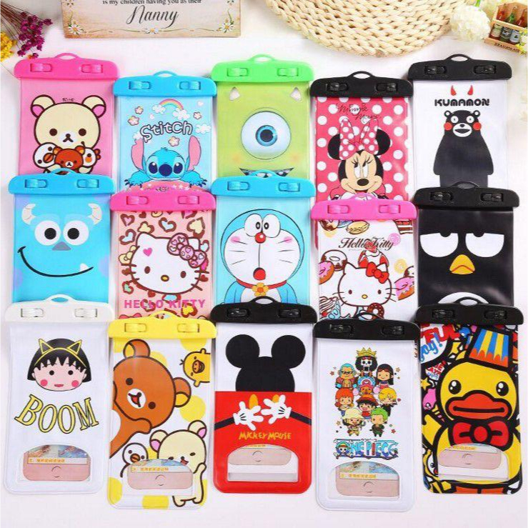 Waterproof HP Anti Air Motif Hello Kitty Doraemon DLL Water Proof Renang Motif Lucu