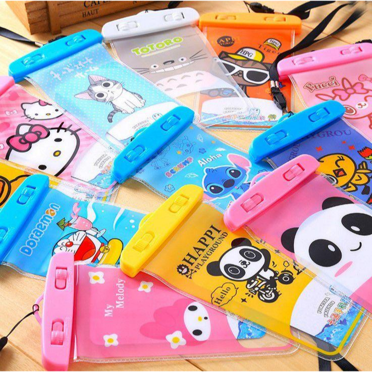 Waterproof HP Anti Air Motif Hello Kitty Doraemon DLL Water Proof Renang Motif Lucu