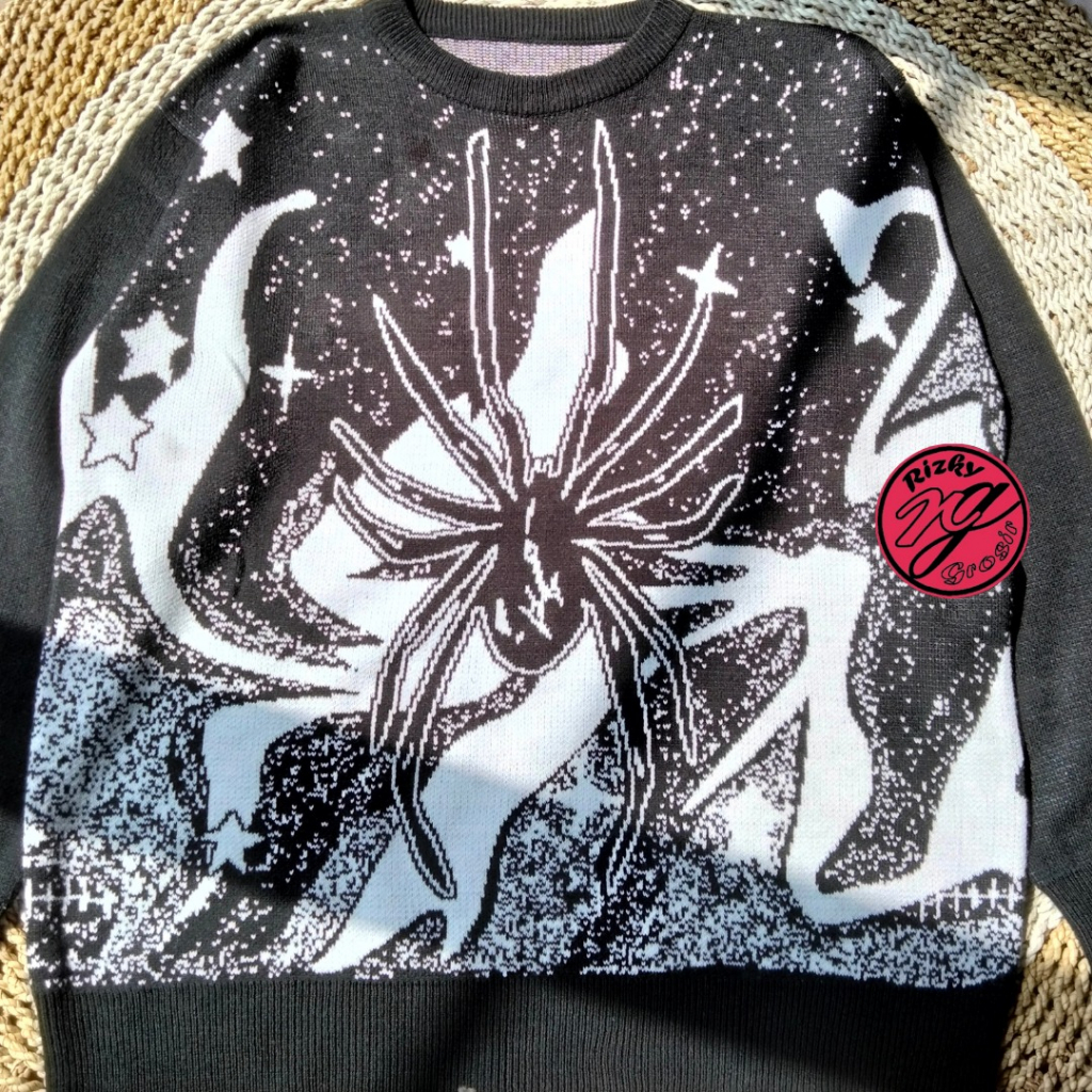 rizkyfashionrajut/Spider web sweater atasan pria