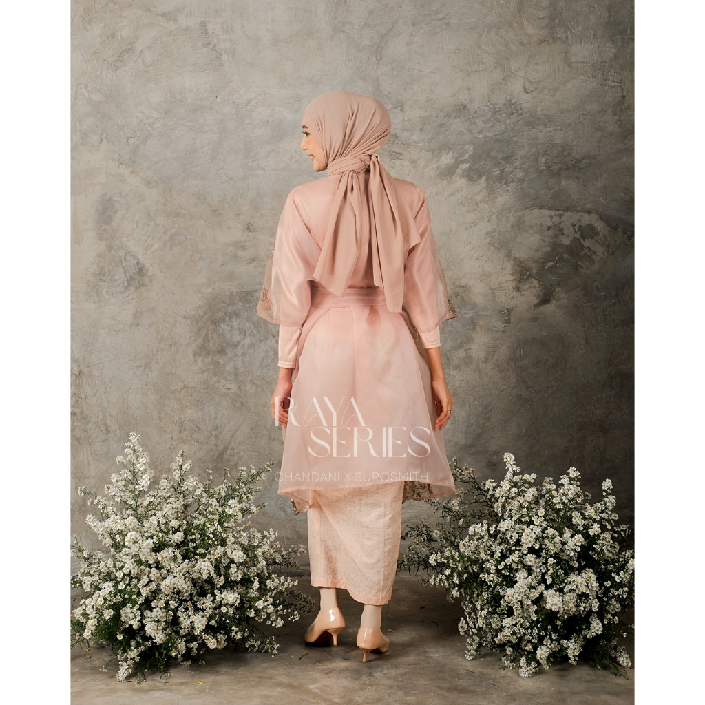 chandani.id • KENINGAR Outer Mocca | Kebaya Organza Mocca | Organza Outer Tulle 3D Premium | Kimono Mocca | Lebaran Kondangan Wisuda Lamaran Bridesmaid. outer kondangan. kebaya wisuda. outer brokat. by chandani