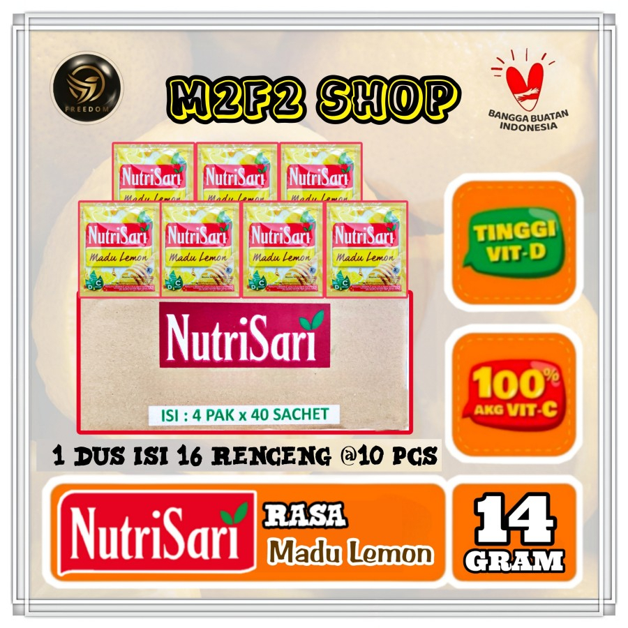 

NutriSari Minuman Serbuk | Rasa Madu Lemon Sachet - 14 gr (Kemasan Karton)