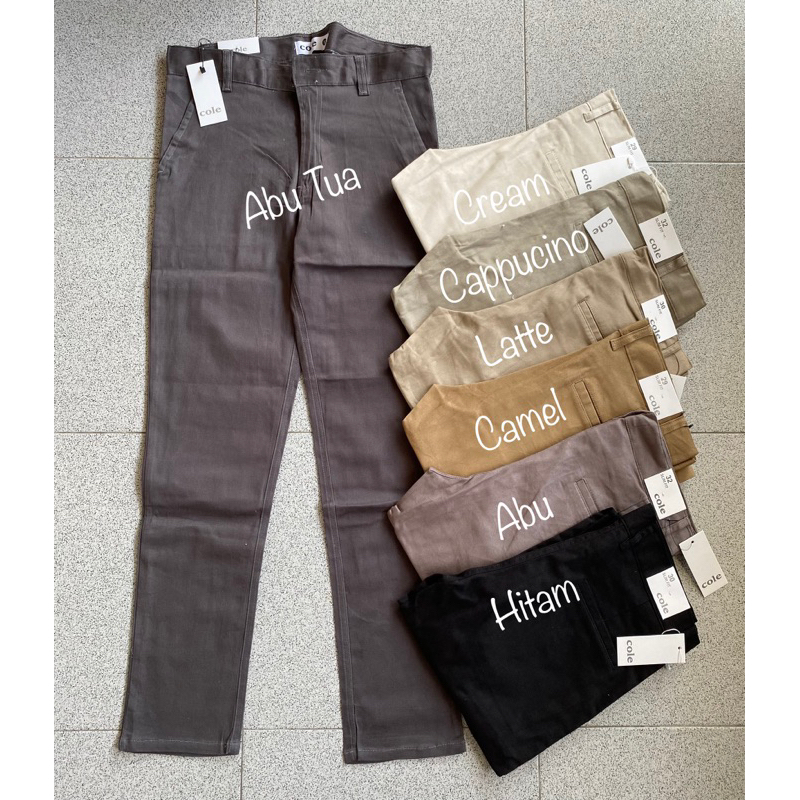 cole celana chinos pria slim fit