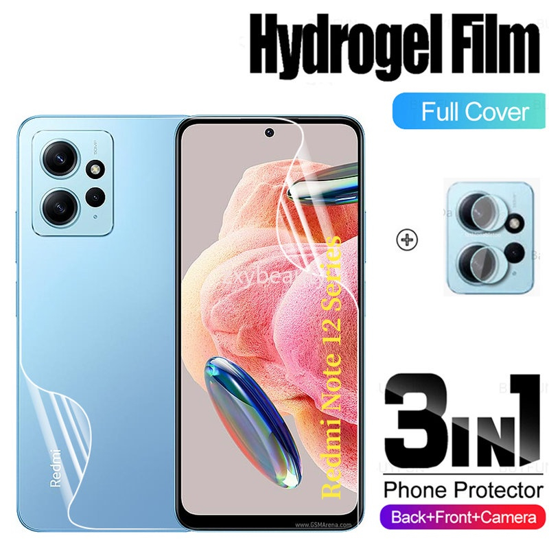 Pelindung Layar Screen Protector Redmi Note 12 4G Redmi Note 12 Pro 4G Redmi Note 12 Pro 5G Redmi Note 12s paket 3 in 1 Berbahan Hydrogel