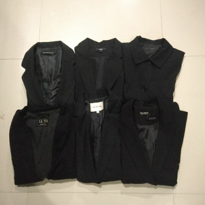 Blazer Hitam Kerja Black The Executive Pull n Bear Atelier Sab Cole Liona Rookie Bud Branded Brand
