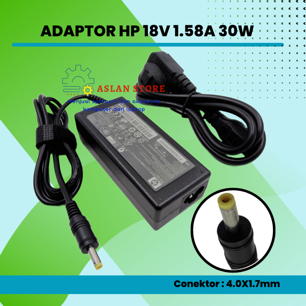 AC Power Adapter HP 19V 1.58A 30W Adapter Charger HP Compaq Mini 110c-1000 Mini 1000 Viachtam Edition PC 4.0x1.7Mm