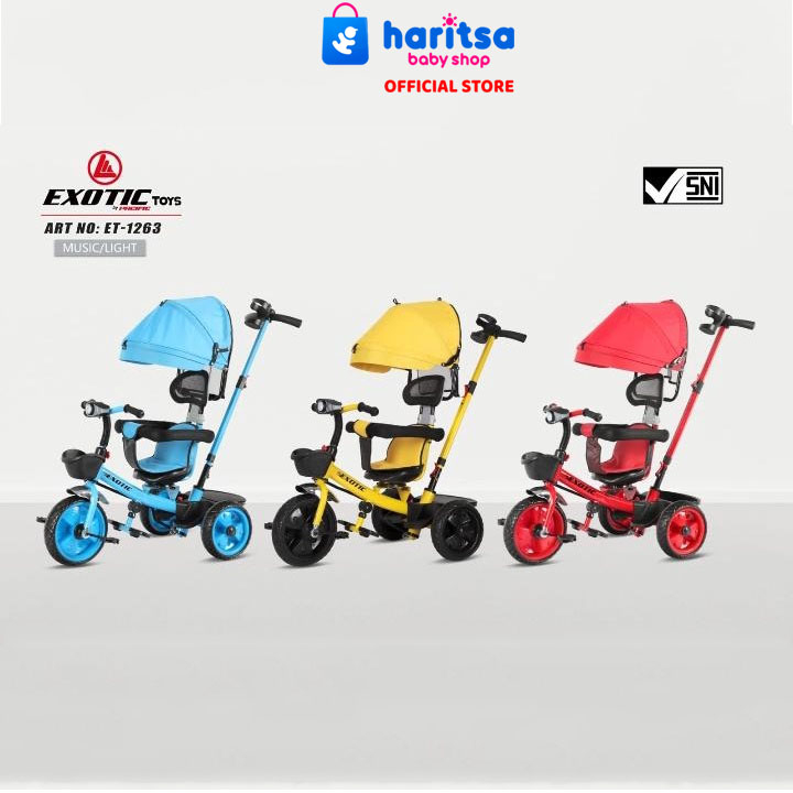 Sepeda Roda Tiga 3 EXOTIC ET 1263 Kursi Putar Tricycle Anak