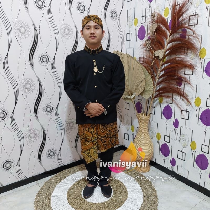 [1set] Pakaian Adat Sunda / Beskap, Sapit Urang + Blangkon | SBSR