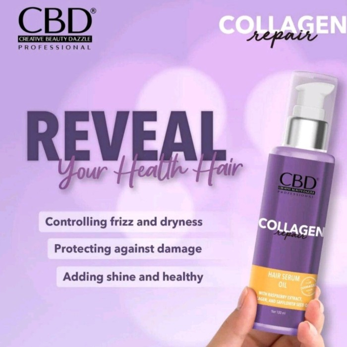 CBD COLLAGEN REPAIR HAIR SERUM VITAMIN RAMBUT RUSAK COLLAGEN 100ML