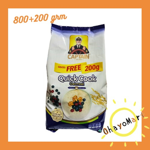 Captain oat biru - cereal/ cook sereal/ instant cereal 800g + 200g